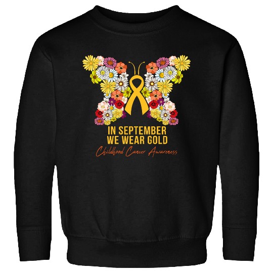 Pediatric Oncology floral butterfly september we wear gold Sweatshirts