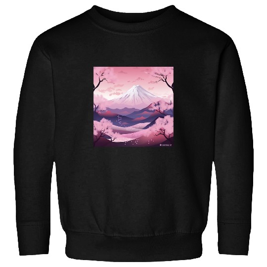 Soft Symphony Peaks Pastel Blossom Ballet on Mountain Canva Sweatshirts