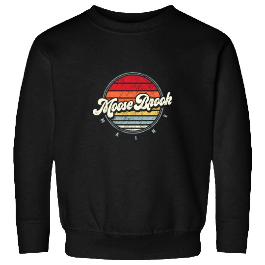 Retro Moose Brook homes State Cool 70s Style Sunset Sweatshirts