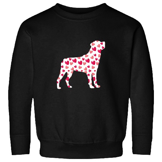Dog Rottweiler Valentines Day Rottweiler Hearts Puppy Dog Lover Sweatshirts