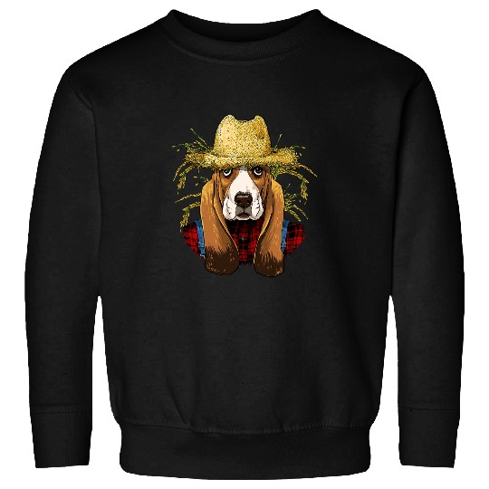 Dog Basset Hound Farmer Farming Agriculture Pet Dog Lover 123 Sweatshirts