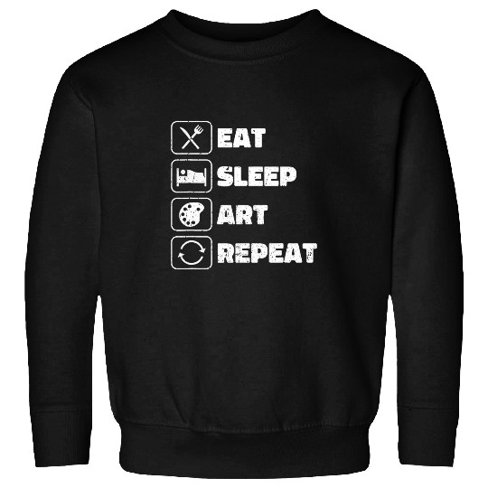 Eat Sleep Art Repea FUTURE ARTIST Art Teacher Groovy Art Sweatshirts