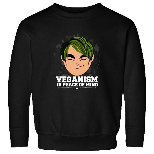 Lovable Veganism Peaceful Persona Illustration Sweatshirts