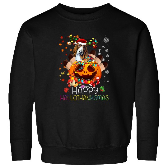 Dog Basset Hound Happy Thanksgiving Halloween xmass Pajama 85 Sweatshirts