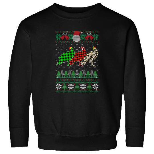 Peacock Ugly Christmas Red Plaid Leopard xmass Animals Sweatshirts
