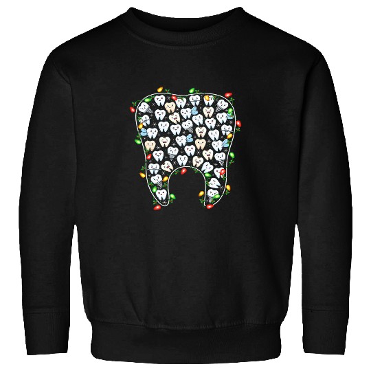 tooth th christmas dentists hygiene xmass tree lights Sweatshirts