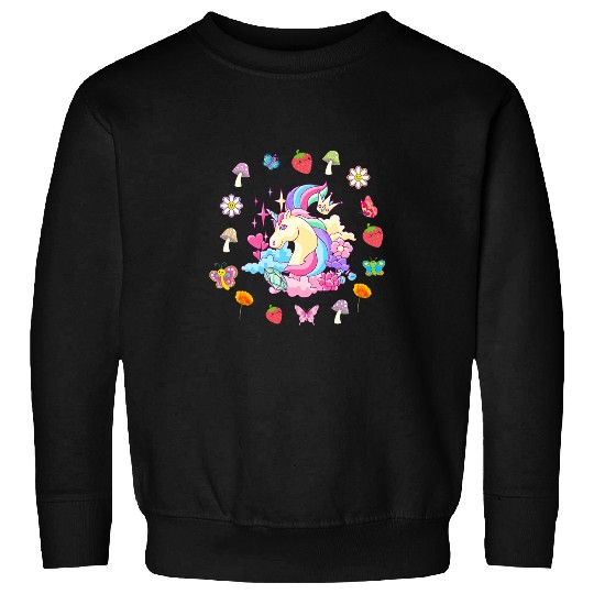 Unicorns Garden Butterfly Sweatshirts