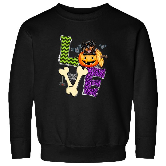 Dog Rottweiler Love Rottweiler Pumpkin Halloween Costume Sweatshirts