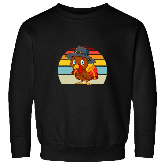 Turkey Pilgrim Cute Thanksgiving Women Kids Toddler Girls Sweatshirts