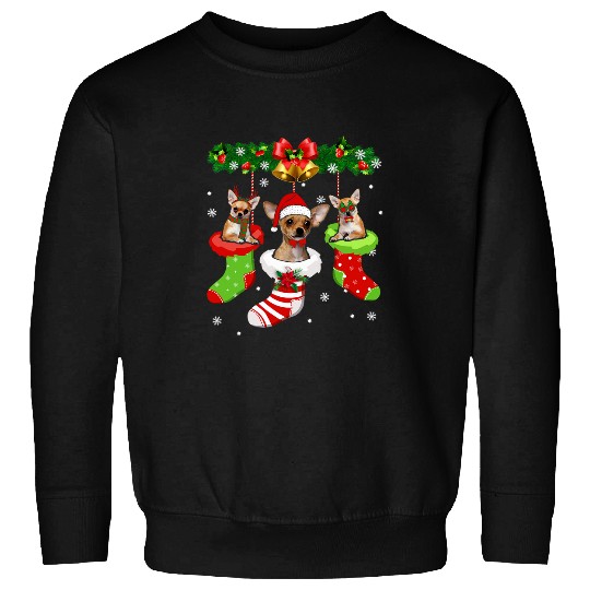 Funny Chihuahua Christmas Tree Socks Dog Lover Xmas Sweatshirts