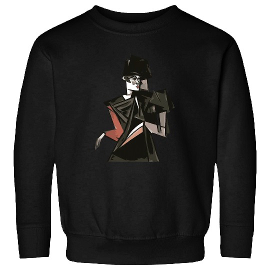 Goth Girl Dancing Geometric Abstract Art Cut Out Sweatshirts