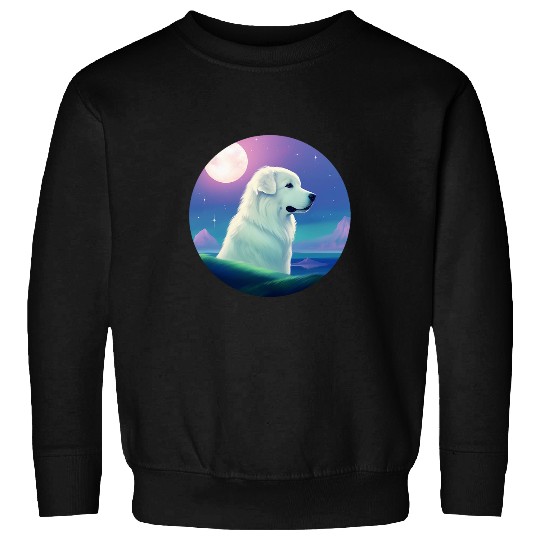 Pastel Great Pyrenees Dog Aurora Sunset Sweatshirts