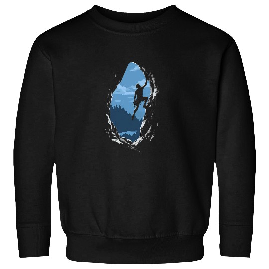 Rock Climbing Mountain Climber Silhouette Bouldering Sweatshirts