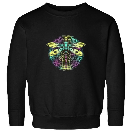Prana Art Sacred Geometry Dragonfly Yoga Meditation Mandala Sweatshirts