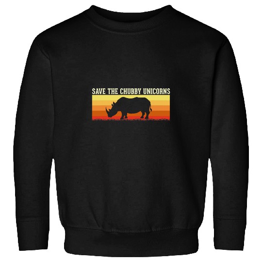 Phrase Rhino Saying Rhinoceros Save The Chubby Unicorns Sweatshirts