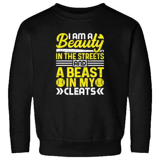 Discover Im a Beauty in the Streets Funny Softball Coach Sweatshirts