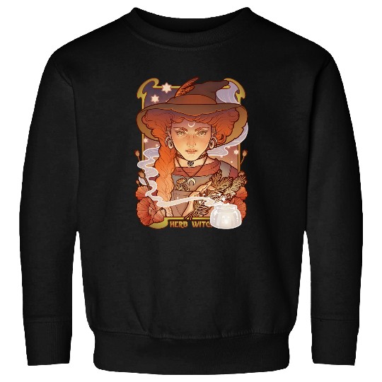 HERB WITCH Art Nouveau Poppies by Medusa Dollmaker Sweatshirts