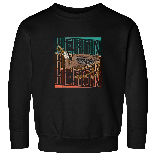 Heron water wildlife birdwatching birder biologist binocular 14 Sweatshirts