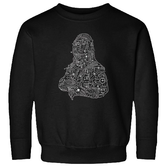 Mona Lisa Circuit Board Leonardo Da Vinci Art Sweatshirts