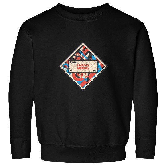 Hong Kong Art Deco Suitcase Label Sweatshirts