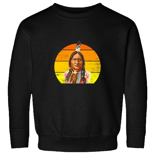 Sitting Bull Native American Day Design vintages Sunset Sweatshirts