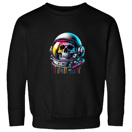Discover Rainbow Astronaut Skull Space Lovers Cool Graphic Tee 5 Sweatshirts