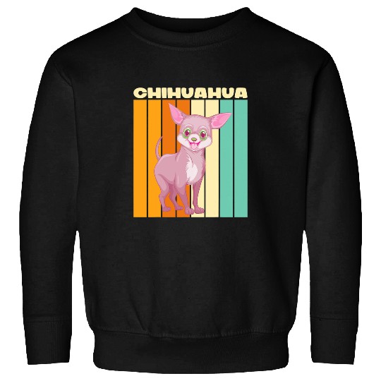 Discover Retro Sunset Chihuahua Mom Silhouette Dog Lover Sweatshirts