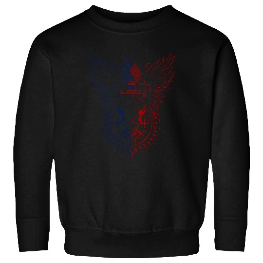 Valhalla Raven Ravens Odins Runes Norse Compass Viking 213 Sweatshirts
