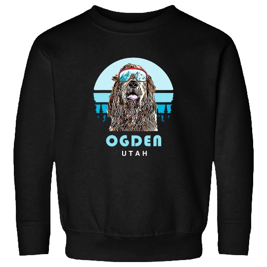 Otterhound Winter Skis Ogden Utah Dog Lover Sweatshirts
