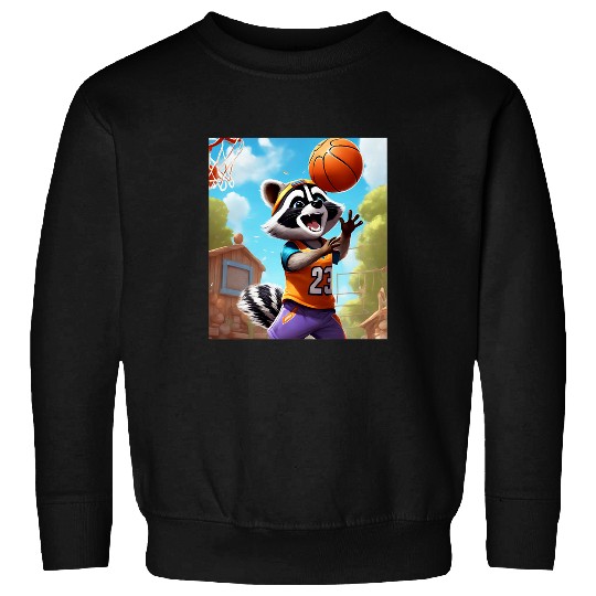 Raccoon Paying Basketball Sweatshirts