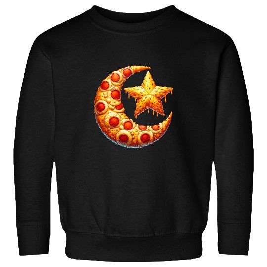 Pizza Crescent Aid El Fitr Mubarak Festive Ramadan Kareem Ce Sweatshirts