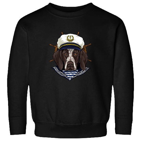 Dog German Shorthaired Pointer Sailor Boat Captain Dog 145 Sweatshirts
