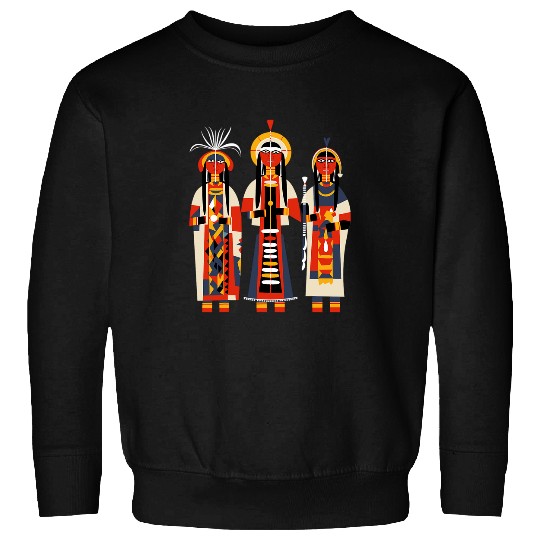 Hopi Katsina Dolls Traditional Native North American Art Sweatshirts