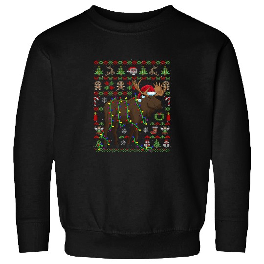 Ugly Christmas Moose Sweden Sweatshirts