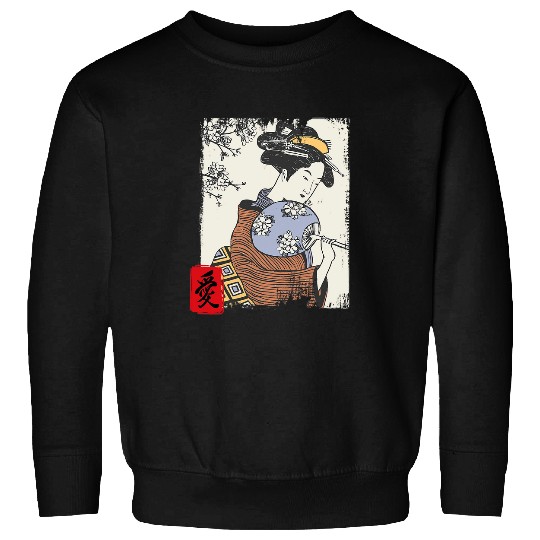 Japanese Art 2Kawaii Kimono Geisha Sweatshirts