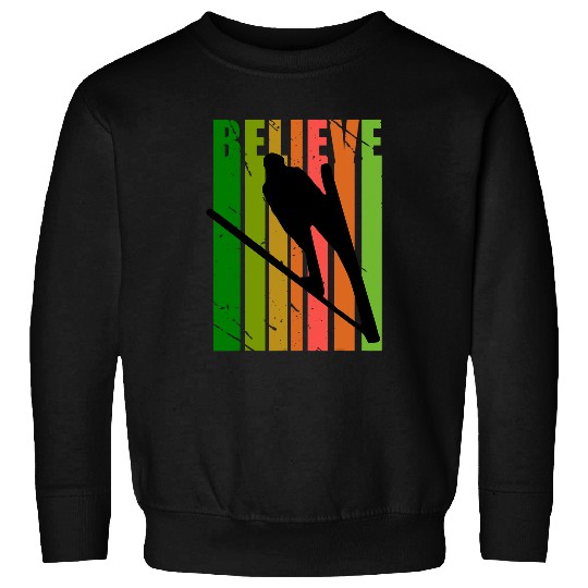 Discover Retro Mens Slalom Skis Skiing Winter Sports Fan Lover Coach Sweatshirts