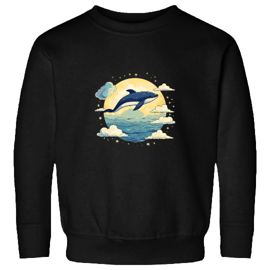 Mystical Whale Floating In the Magical Sky Sweatshirts