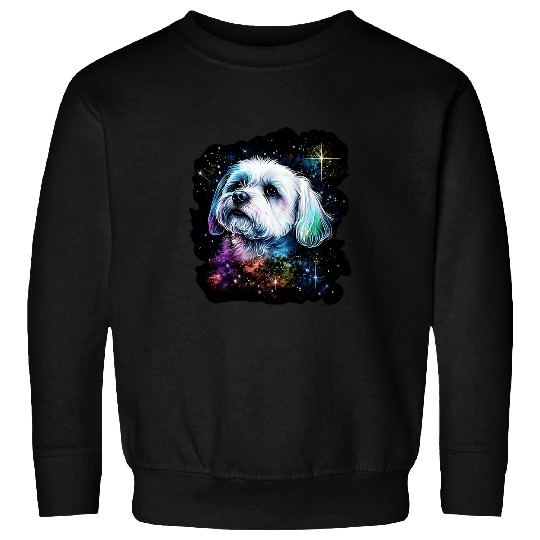 Outer Space Maltese dog on Galaxy Astronaut Maltese dog 2 Sweatshirts