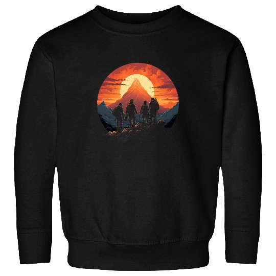 Rock Climbing Rock Climbers Hikers Bouldering Sunset Sweatshirts