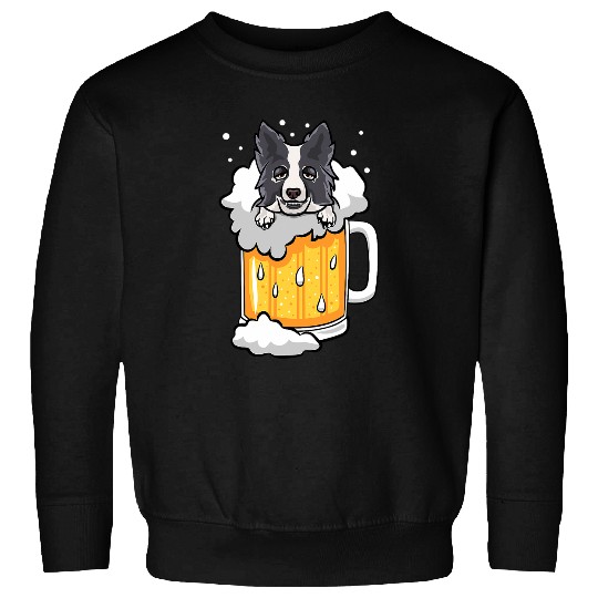 Funny Border Collie drunk in Beer Sweatshirts