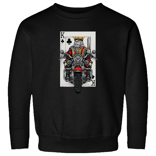 Playing Card King Riding A Road Motorcycle Sweatshirts