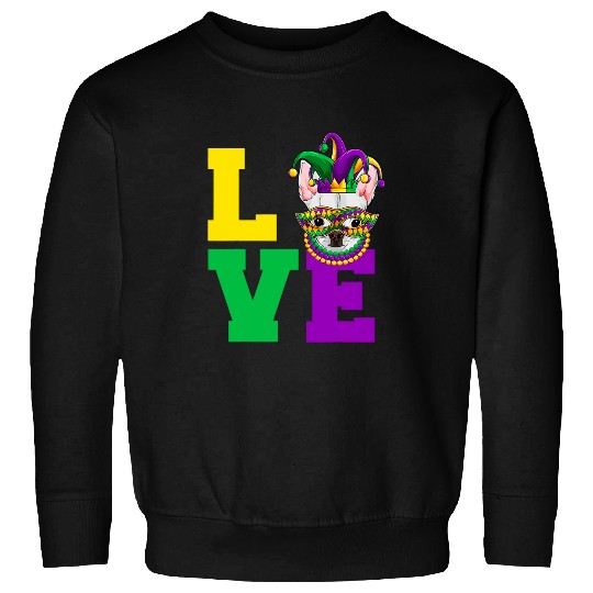Funny Mardi Gras Dog Apparel Chihuahua Love Mom Dad Lovers 1 Sweatshirts