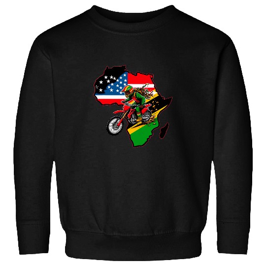 Rasta Dirt bike African American Black month history Sweatshirts