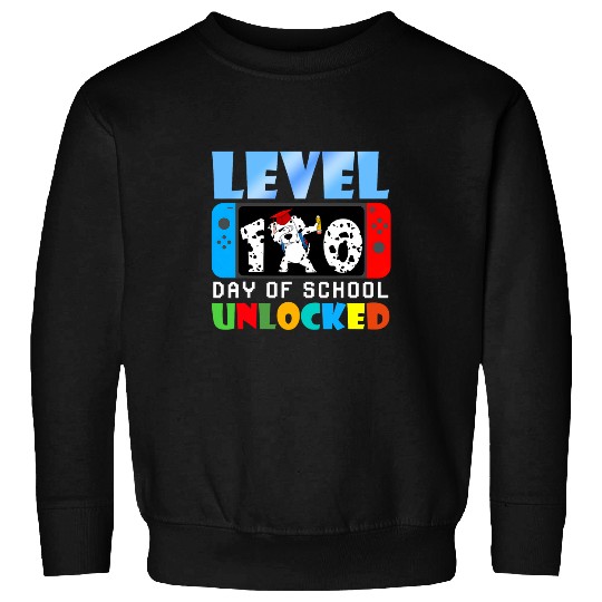 Level 100 Days Of School Unlocked Gamer Video Dalmatian 1 Sweatshirts