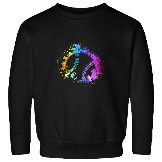 Softball Girls Distressed Ball Tie Dye Sweatshirts