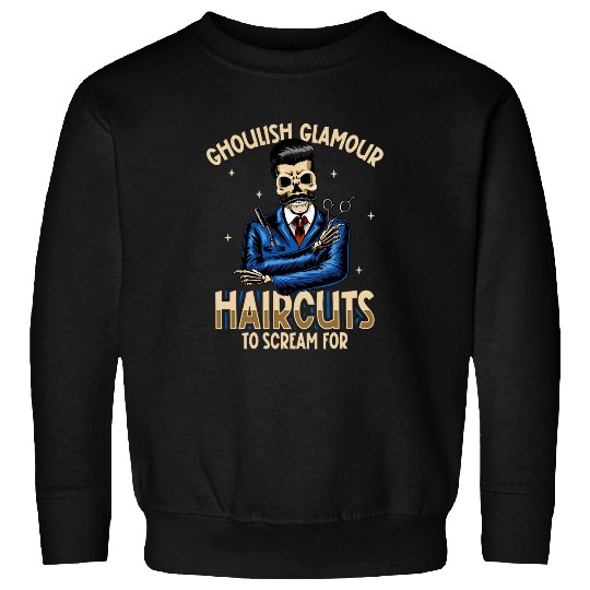 Horror Barber Spooky Hairdresser Hairstylist Hair Salon Hair 1 Sweatshirts