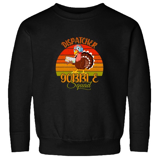 vintages Retro Dispatcher Gobble Squad Thanksgiving Turkey Sweatshirts
