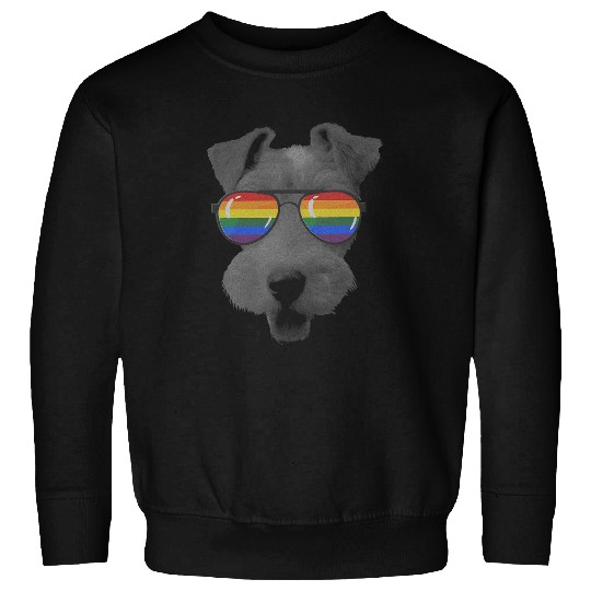 Pride Month Wire fox terrier Rainbow Flag Sweatshirts