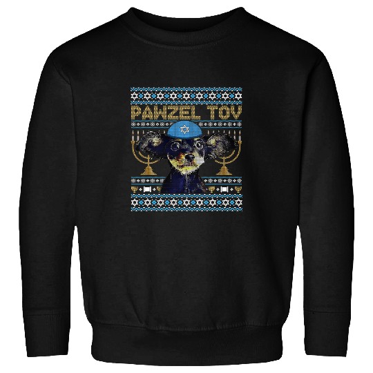 Pawzel Tov Jewish Toy Fox Terrier Dog Funny Hanukkah Sweatshirts