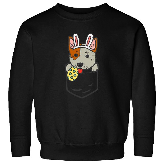 Pocket Easter Heeler Bunny Cute Cattle Dog Men Women Kids Sweatshirts